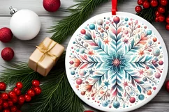 Round Christmas Ornament Sublimation|Clipart Product Image 2