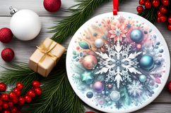 Round Christmass Ornament PNG Product Image 2