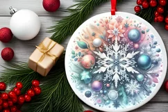 Round Christmas Ornament Sublimation|Clipart Product Image 2