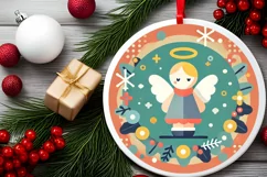 Round Christmas Ornament Sublimation|Clipart Product Image 1
