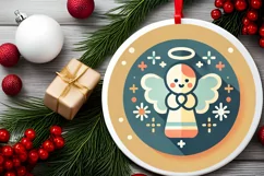 Round Christmas Ornament Sublimation|Clipart Product Image 1