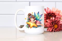 Colorful Cute Fairy Napping | Clipart Product Image 2