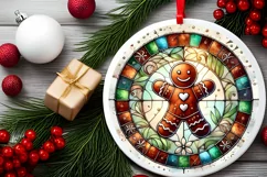 Round Christmas Ornament Sublimation|Clipart Product Image 1