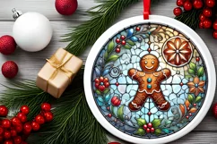 Round Christmas Ornament Sublimation|Clipart Product Image 1