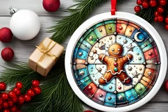 Round Christmas Ornament Sublimation|Clipart Product Image 1