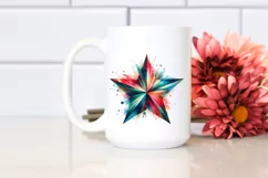 Colorful Watercolor Abstract Star | Sublimation Clipart Product Image 2