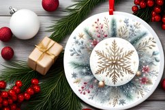 Round Christmas Ornament Sublimation|Clipart Product Image 2