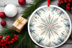 Round Christmas Ornament Sublimation|Clipart Product Image 2