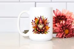 Vibrant Watercolor Autumn Gnome PNG Product Image 2