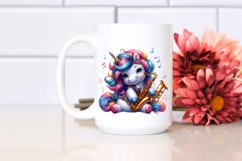Colorful Baby Unicorn in Jazz Club, PNG Product Image 2