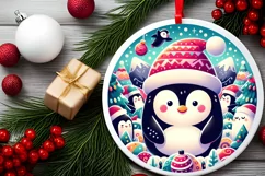 Round Christmas Ornament Sublimation|Clipart Product Image 2