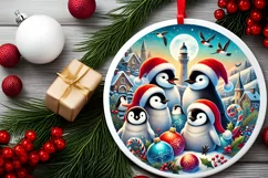 Round Christmas Ornament Sublimation|Clipart Product Image 2