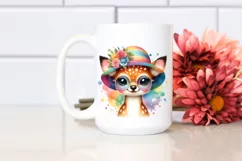 Colorful Baby Deer with Sun es Watercolor Product Image 2