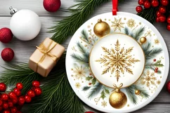 Round Christmas Ornament Sublimation|Clipart Product Image 2