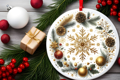 Round Christmass Ornament PNG Product Image 2