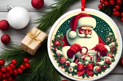 Round Christmas Ornament Sublimation|Clipart Product Image 2