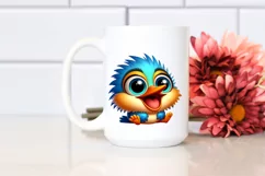 Colorful Cute Cartoon Baby Kingfisher | Sublimation | Product Image 2