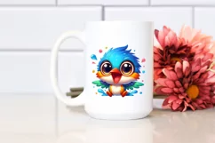 Colorful Cute Cartoon Baby Kingfisher | Sublimation | Product Image 2