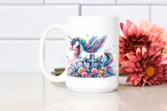 Simple Vibrant Unicorn Drawing with Grave | Clipart Product Image 2