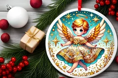 Round Christmas Ornament Sublimation|Clipart Product Image 2