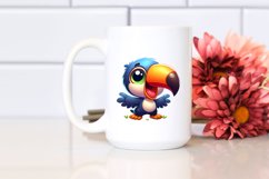 Colorful Baby Toucan Cartoon | Sublimation Clipart Product Image 2