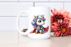 Cute Baby Unicorn Posing as Hero | Clipart Product Image 2