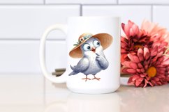 Funny Dove Standing in Sun Hat | Sublimation Clipart Product Image 2