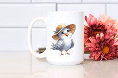 Funny Dove Standing in Sun Hat | Sublimation Clipart Product Image 2
