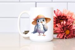 Funny Dove Standing in Sun Hat | Sublimation Clipart Product Image 2
