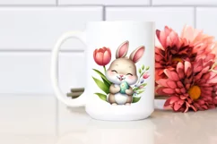 Easter Bunny Egg Flower, Clipart |T-shirt, Mug PNG Product Image 2