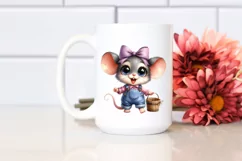 Watercolor Baby Mouse Big Eyes | Clipart Product Image 2