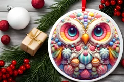 Round Christmas Ornament Sublimation|Clipart Product Image 2