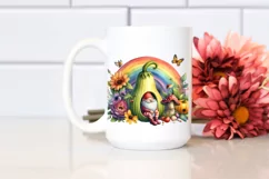 Watercolor Gnome House Rainbow Scene | Sublimation | Clipart Product Image 2