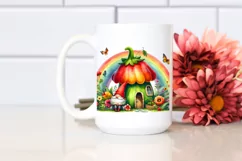 Watercolor Gnome House Rainbow Scene | Sublimation | Clipart Product Image 2