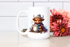 Highland Cow with Blanket and Cocoa PNG Product Image 2