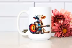 Colorful Baby Cow with Guitar PNG Product Image 2