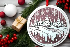 Round Christmas Ornament Sublimation|Clipart Product Image 2