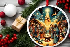Round Christmas Ornament Sublimation|Clipart Product Image 2