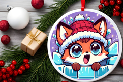 Round Christmass Ornament PNG Product Image 2