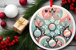 Round Christmas Ornament Sublimation|Clipart Product Image 2