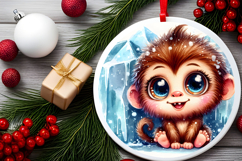 Round Christmass Ornament PNG Product Image 2