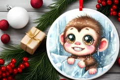 Round Christmas Ornament Sublimation|Clipart Product Image 2