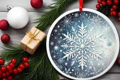 Round Christmas Ornament Sublimation|Clipart Product Image 1