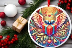 Round Christmass Ornament PNG Product Image 2