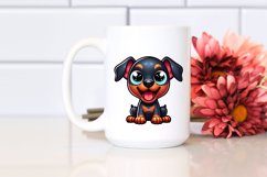 Colorful Doberman Pinscher Cartoon | Sublimation Clipart Product Image 2