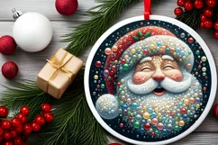 Christmas Round Cute Ornament Sublimation Product Image 1