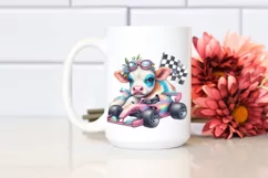 colorful Baby Cow with Race Car Product Image 2