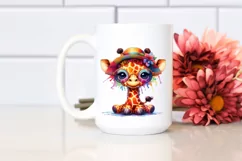 Colorful Baby Giraffe with Sun es Watercolor Product Image 2