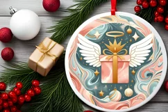 Round Christmas Ornament Sublimation|Clipart Product Image 2