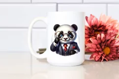 Funny Cute Panda in Retro es Sticker Clipart Product Image 2